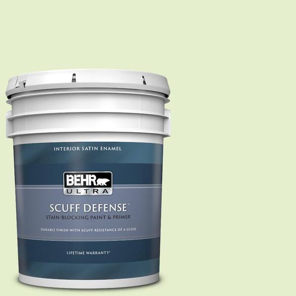 BEHR ULTRA 5 gal. #420C-2 Water Sprout Extra Durable Satin Enamel Interior Paint & Primer