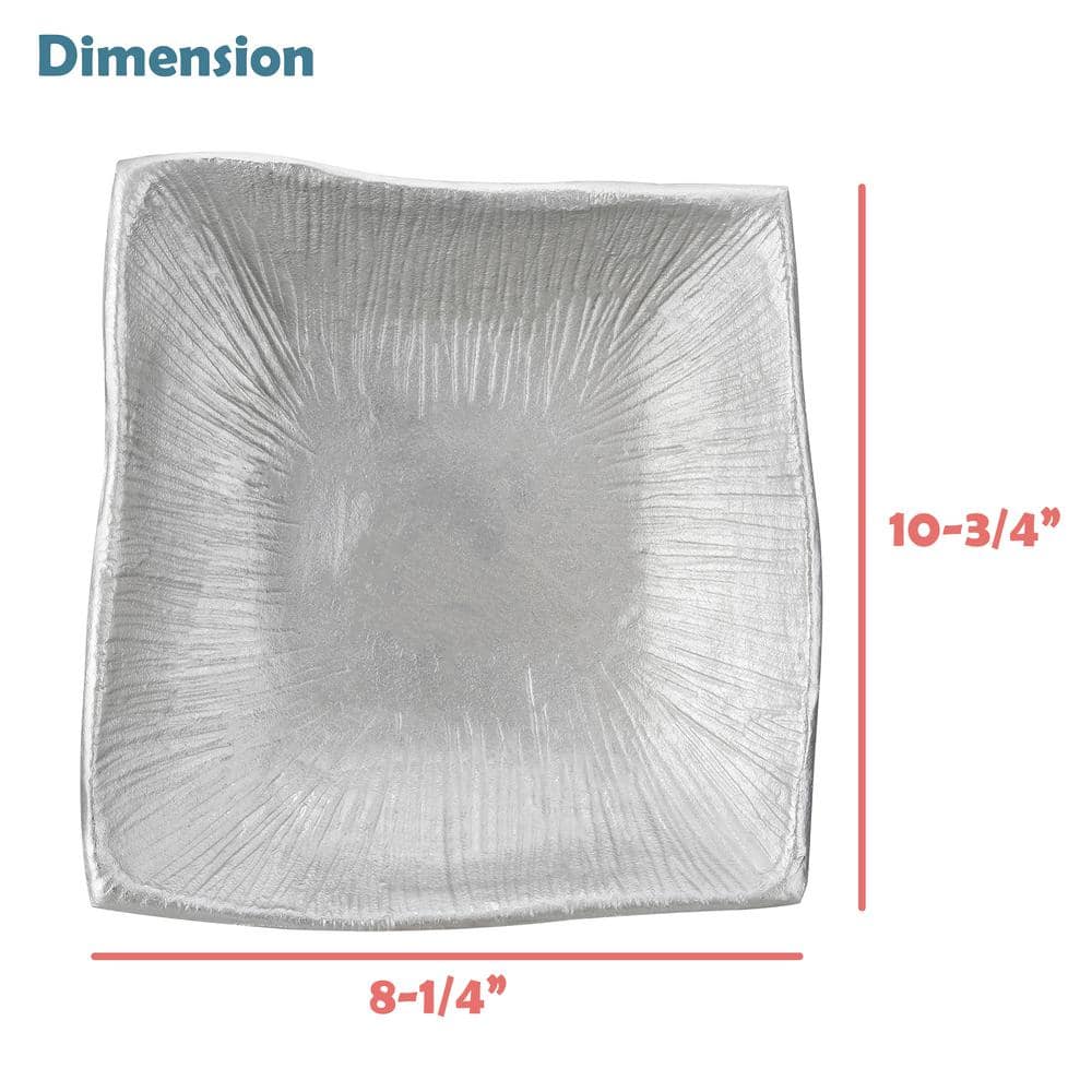 Nickel Finish Rectangular Cast Aluminum Serving Tray