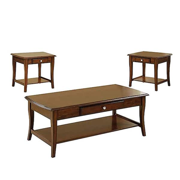 William's Home Furnishing 3-Piece Lincoln Park Dark Oak Table Set