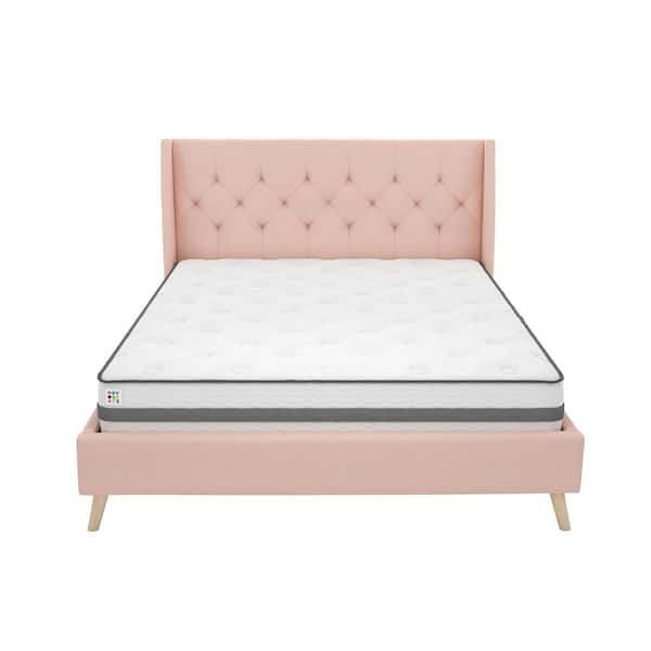 Novogratz Her Majesty Pink Linen Full Upholstered Bed
