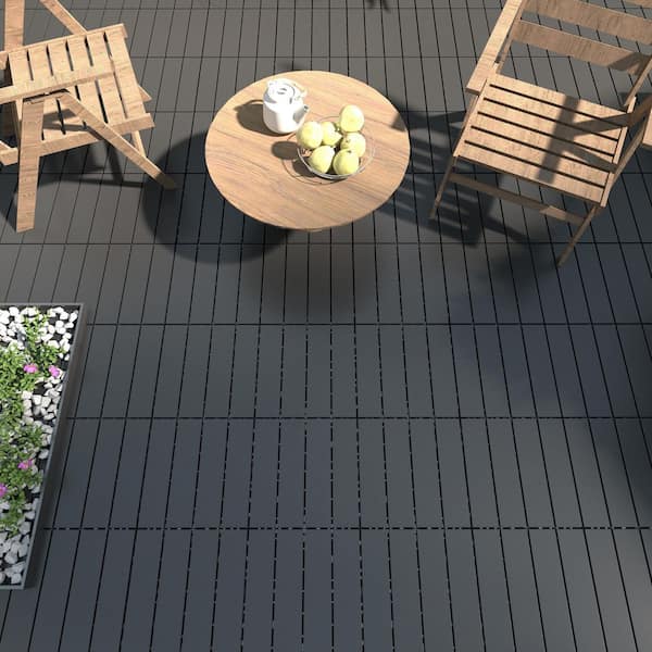 DENISLAWN 12 in. x 12 in. Polypropylene Deck Tile in Gray (44 per