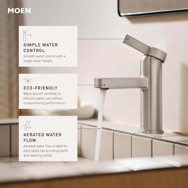 MOEN Beric Single Hole Single Handle Bathroom Faucet in Matte