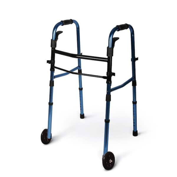 Medline MDS86410XWW - Bariatric Folding Walker with 5 Wheels