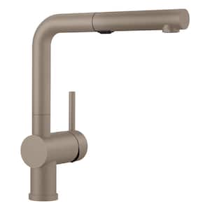 Linus Single-Handle Pull Out Sprayer Kitchen Faucet in Truffle