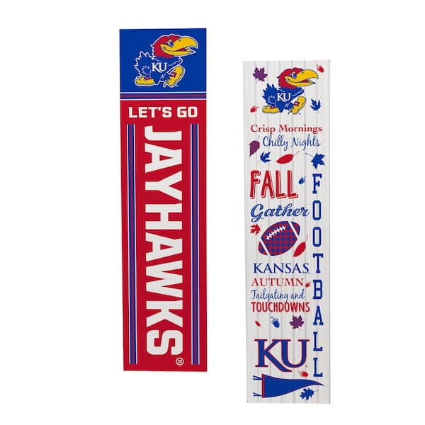 47 in. Double Sided Leaner Fall Seasonal Porch Sign, University of Kansas