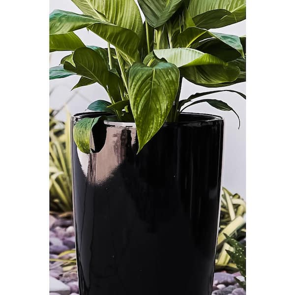 XBRAND 29.5 in. H Black Plastic Self Watering Indoor Outdoor Tall Round  Planter Pot, Decorative Gardening Pot, Home Decor SWPlanterBK73 - The Home  Depot