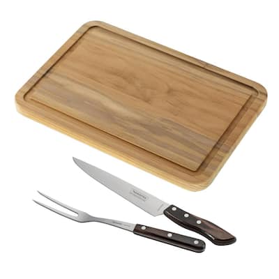 Churrasco 2-Piece Carving Set and Cutting Board (2-Pack)