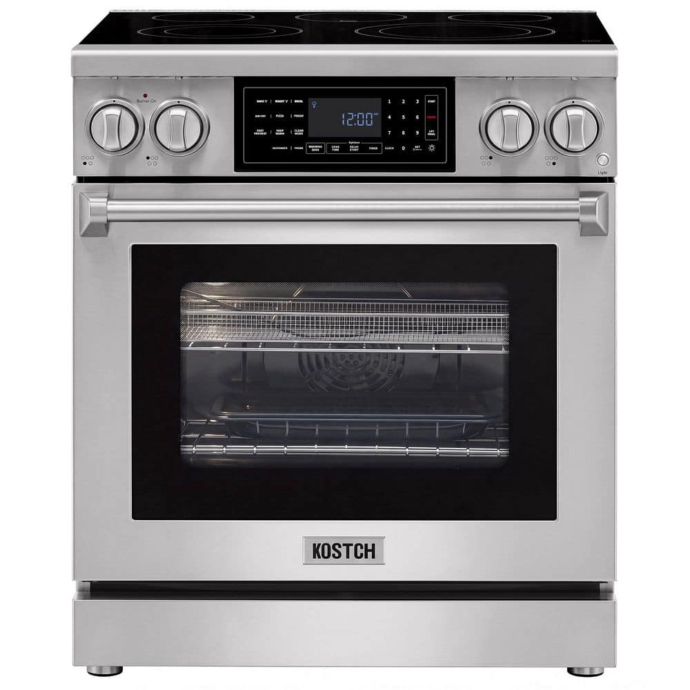 Tilt Panel 30 in. 5 Burner Elements Freestanding Electric Range with 4.8 cu. ft. Air Fry Conv. Oven in Stainless Steel price history on PriceWatchPro