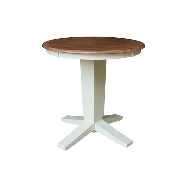 International Concepts Aria Hickory/Shell Solid Wood 30 in Round Dining Table Seats 2