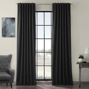 Jet Black Rod Pocket Room Darkening Curtain - 50 in. W x 108 in. L (1 Panel)