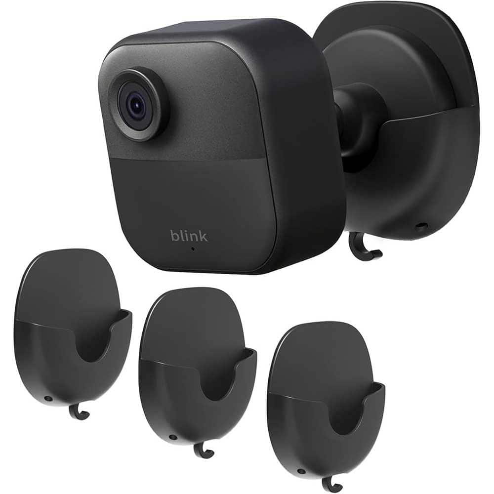 3-Pack No-Drill Camera Wall Mounts with Strong Adhesive, Easy Installation,