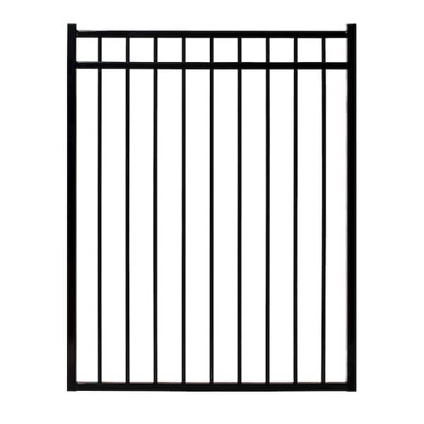 FORTRESS Athens 4 ft. W x 4 ft. H Gloss Black Aluminum Pressed Spear Design  Fence Gate 413480443M - The Home Depot