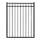 Versai Flat Top Design 5 ft. W x 4.5 ft. H Gloss Black Steel Fence Gate for Pool Application