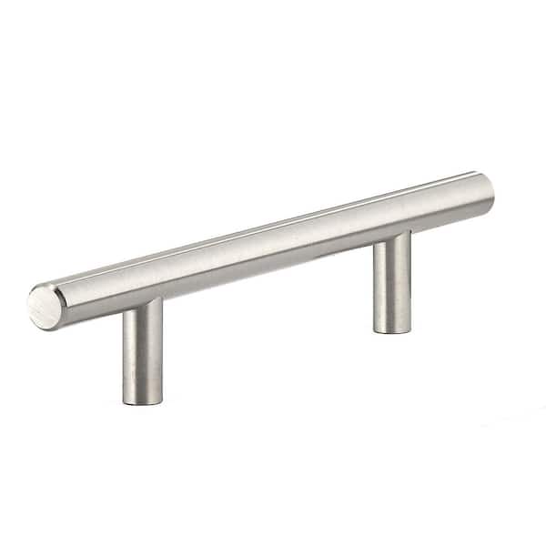 Brushed Nickel Contemporary Drawer Pull, Dresser Drawer Pulls 4 Inch Center To