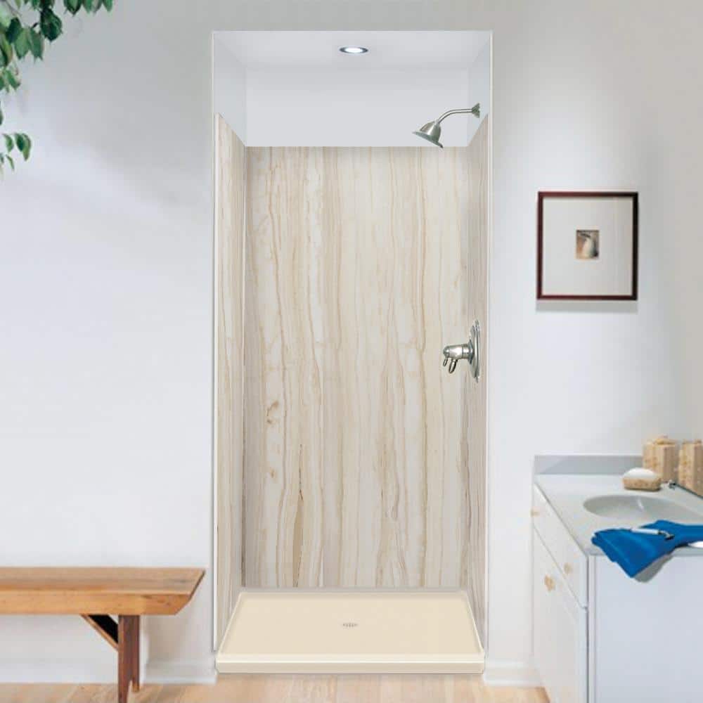 Expressions 36 in. x 36 in. x 72 in. 3-Piece Easy Up Adhesive Alcove Shower Wall Surround in Sorento price history on PriceWatchPro