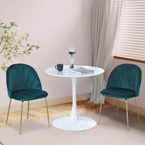 31.5 in.White Tulip Table Mid-century Dining Table for 2-4 people With Round Mdf Table Top