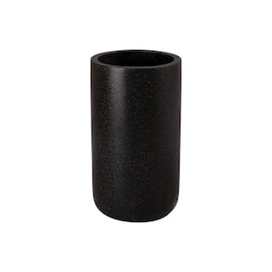 13 in. L x 23.5 in. H Black Terrazzo Round Planter