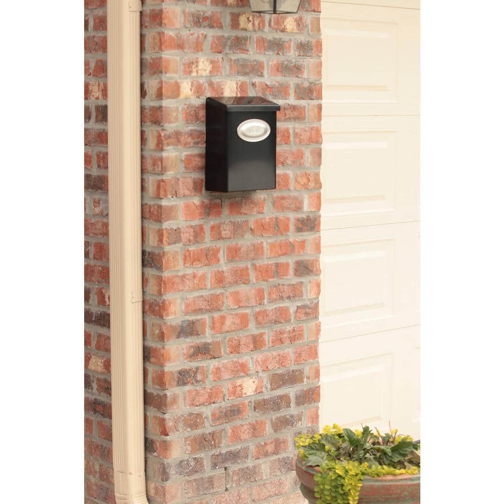 Medium Black Powder Coated Steel Lockable Wall Mount Mailbox