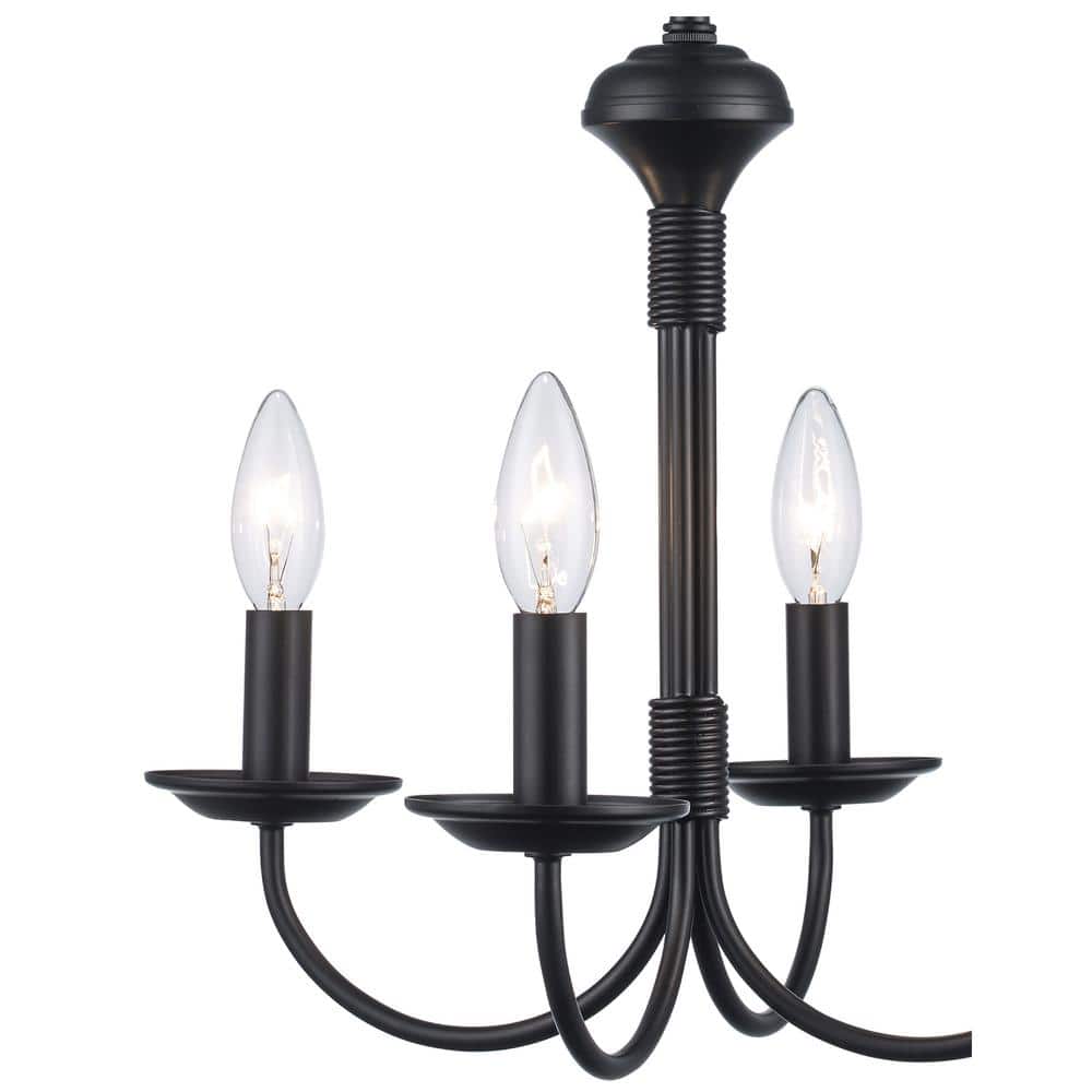 Black Metal Mini Candle Chandelier with Curved Arms