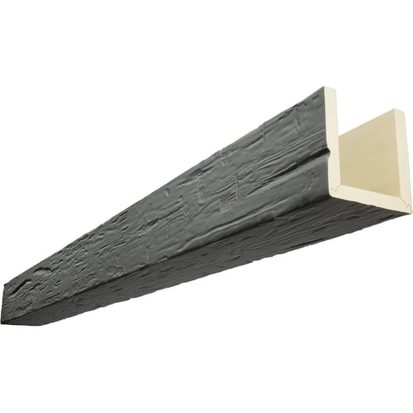 Ekena Millwork Endurathane 8 in. H x 6 in. W x 22 ft. L Hand Hewn Slate Faux Wood Beam