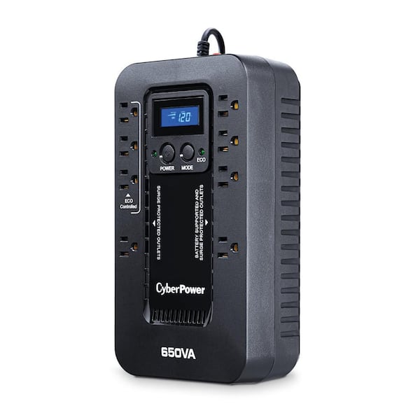 CyberPower 650VA 120-Volt 8-Outlet UPS Battery Backup EC650LCD