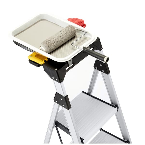 Gorilla Ladders - 4.5 ft. Aluminum Dual Platform Ladder with Tray (9 ft. Reach), 250 lb. Load Capacity Type I Duty Rating