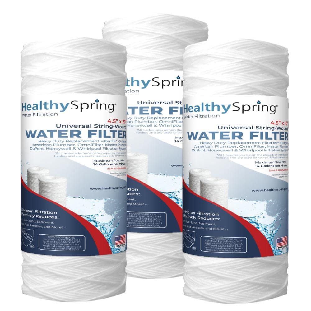 Universal Water Filter Replacement Cartridge Stringwound 20-micron 4.5 x 9.875 3-Pack price history on PriceWatchPro