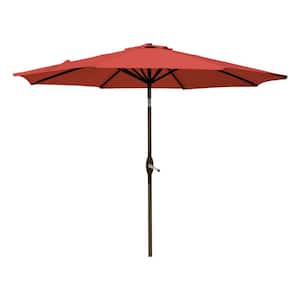 Kingston 9 ft. Market Outdoor Umbrella in Red with 50 lbs. Concrete Base