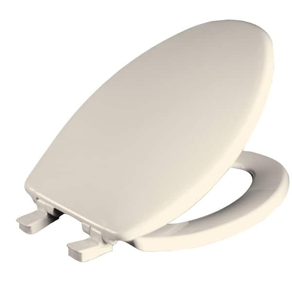 Church Soft Close Elongated Closed Front Toilet Seat in Biscuit