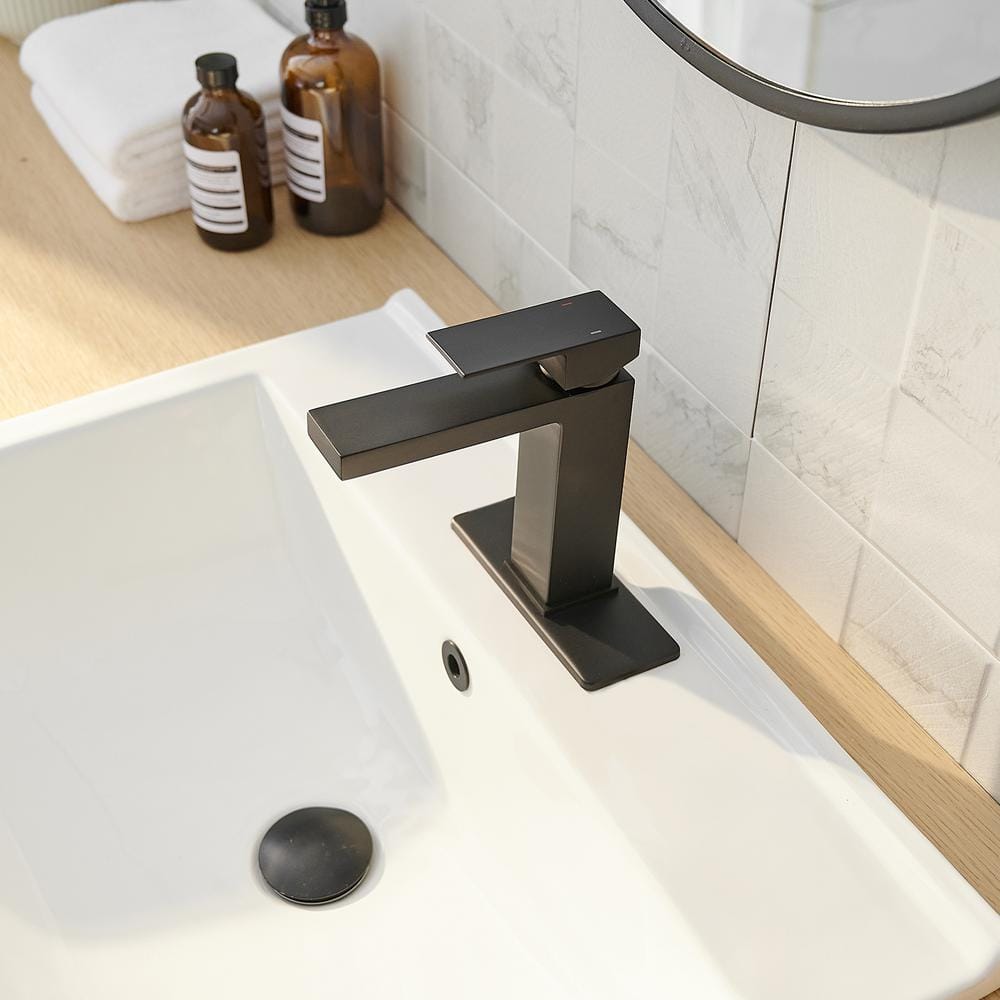 Matte Black Stainless Steel Single Handle Bathroom Faucet