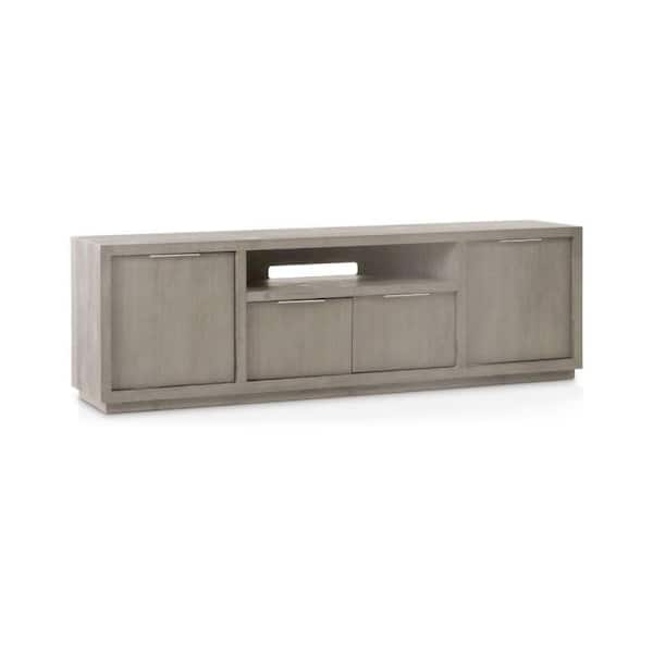 Benjara 84 in. Gray Wood TV Stand Fits TVs up to 75 in. with 4-Cabinets