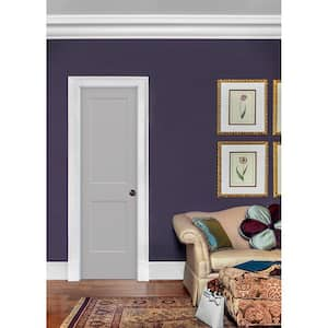 24 in. x 80 in. Monroe Driftwood Painted Left-Hand Smooth Solid Core Molded Composite MDF Single Prehung Interior Door