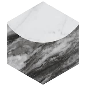 Classico Bardiglio Hex Moon Carrara 7 in. x 8 in. Porcelain Floor and Wall Tile (7.5 sq. ft./Case)