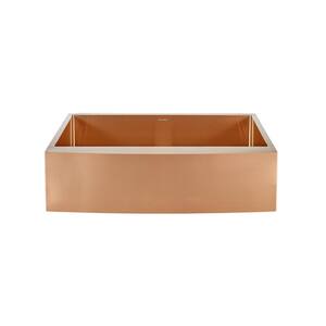 Rivage Rose Gold Stainless Steel 33 in. Single Bowl Farmhouse Apron Workstation Kitchen Sink