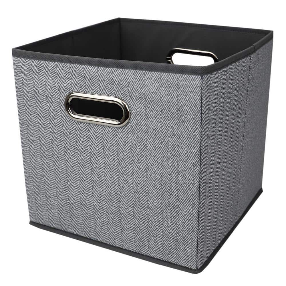 Herringbone 10.5 in x 10.5 in Grey8 Cube OrganizerHDC75257 The Home