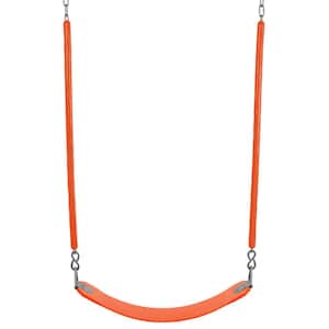 Machrus Swingan Belt Swing For All Ages with Soft Grip Chain Fully Assembled, Orange
