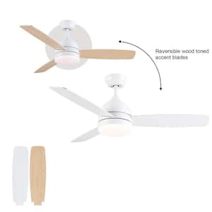 Splenda 48 in. Smart Indoor Matte White Standard Ceiling Fan with Light and Reversible Blades