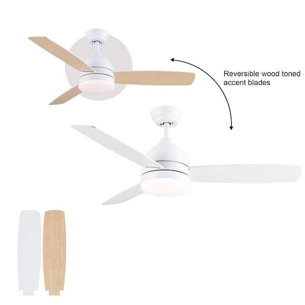 Splenda 48 in. Smart Indoor Matte White Standard Ceiling Fan with Light and Reversible Blades