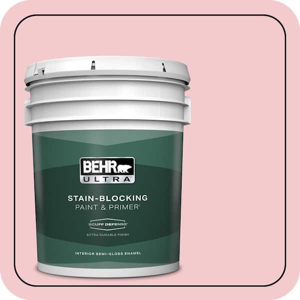 BEHR ULTRA 5 gal. #P160-1 Angel Kiss Extra Durable Semi-Gloss Enamel Interior Paint & Primer