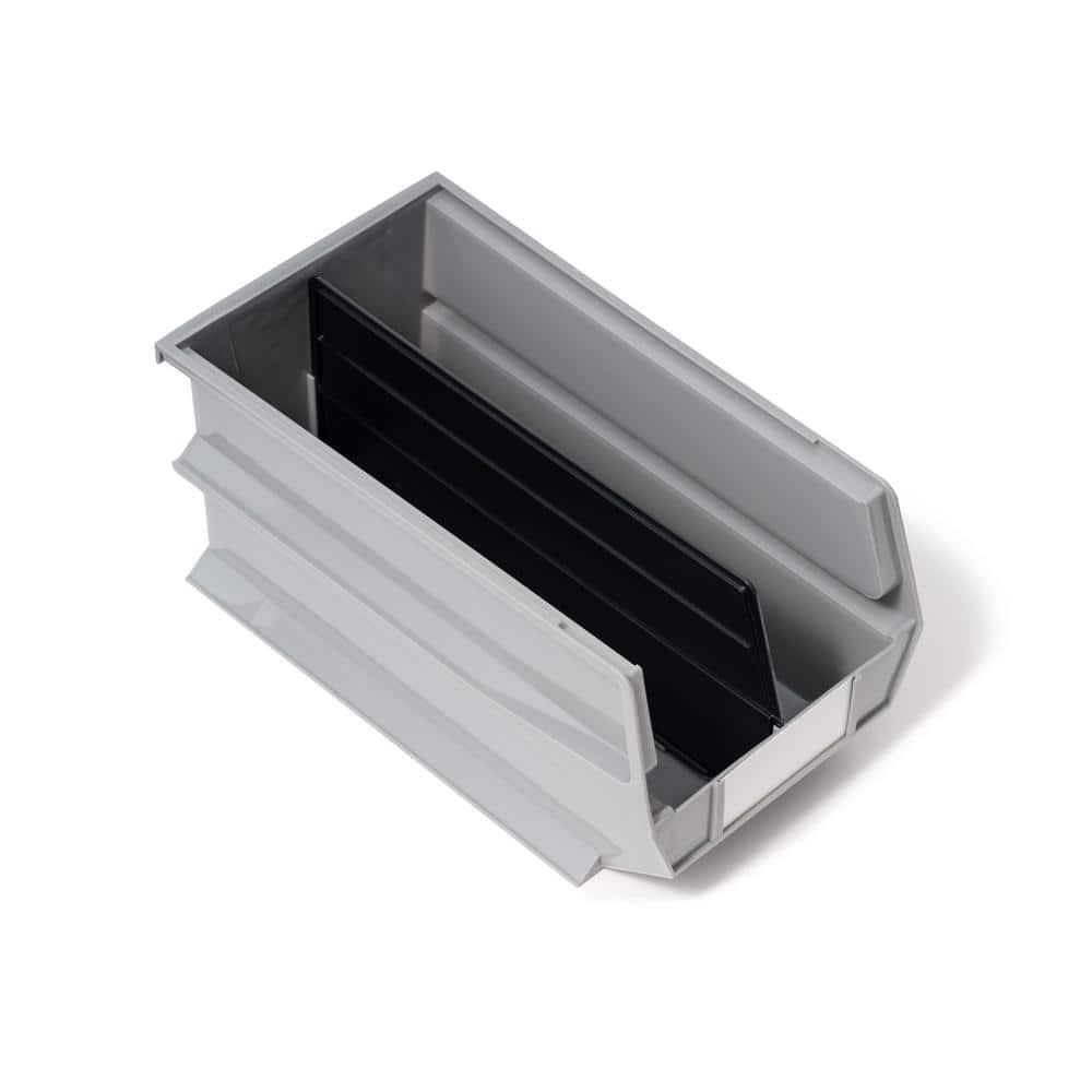 Black ABS Plastic Bin Dividers, 13.875" x 6.5" x 0.25", 6-Pack