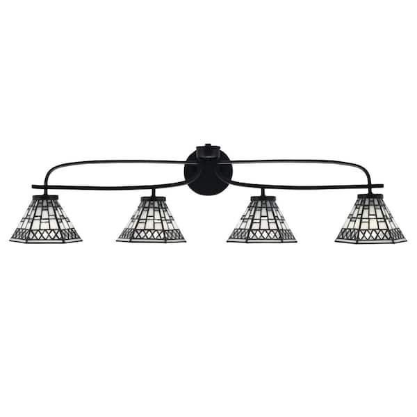 Unbranded Olympia 38.25 in. 4-Light Matte Black Vanity Light
