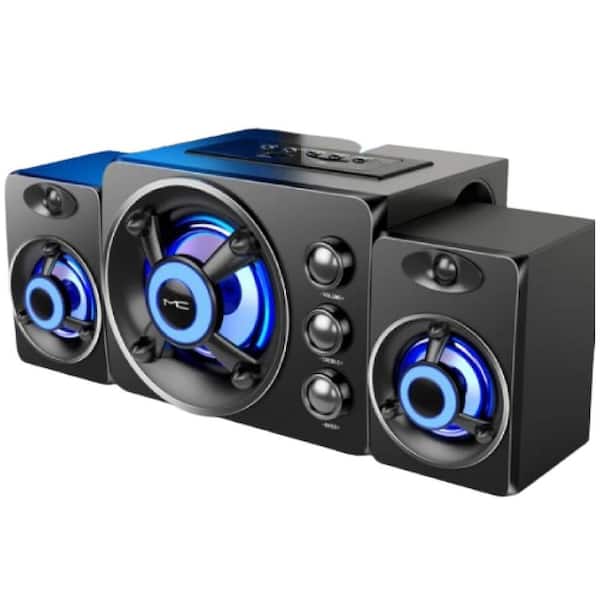 Lukyamzn Bluetooth Speaker USB Wired Fashion Desktop Computer for Stereo Music Player Subwoofer Sound Box PC in Black Finish