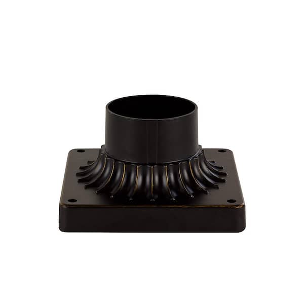 Bel Air Lighting Canby 5.5 in. Rubbed Oil Bronze Square Pier Mount Base for 3 inch Post Top Mounts