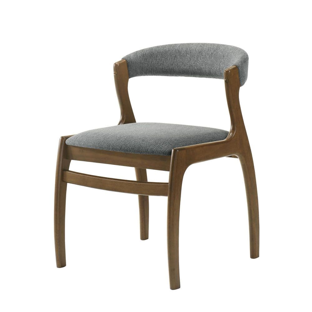 Ileena Mid-Century Modern Charcoal/Walnut Polyester Upholstered Armless Solid Wood Dining Chair-Set of 2 price history on PriceWatchPro