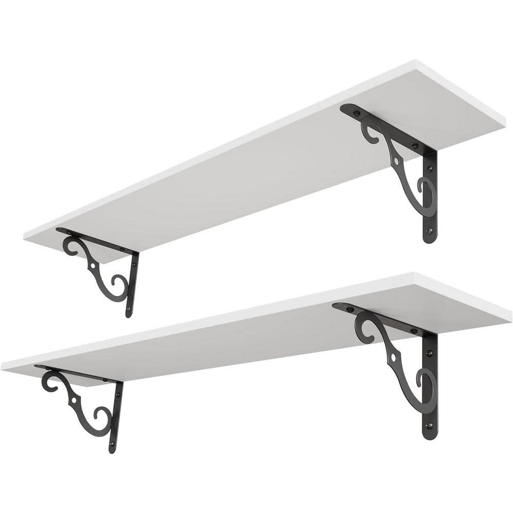 39.4 in. W x 7.9 in. D White Decorative Wall Shelf