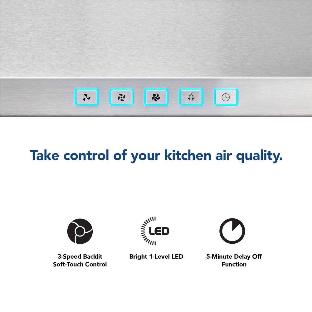 30-Inch Stainless Steel Convertible Wall-Mounted Range Hood
