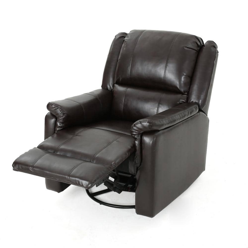 Jemma Brown Leather Swivel Recliner Chair