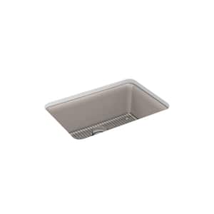 Cairn 27.5 in. x 18.3125 in. x 9.5 in. Neoroc Granite Composite Undermount Single-Bowl Kitchen Sink in Matte Taupe