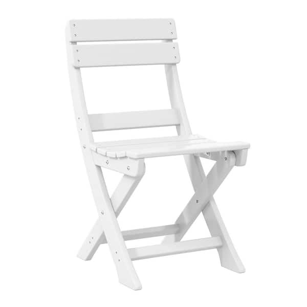 WESTIN OUTDOOR Laguna Outdoor Patio Plastic All Weather Folding Dining Chair in White
