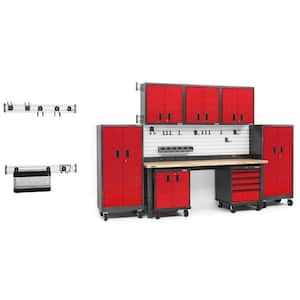 Premier Series 18-Piece Steel Garage Storage System in Red (156 in. W x 90 in. H x 25 in. D)